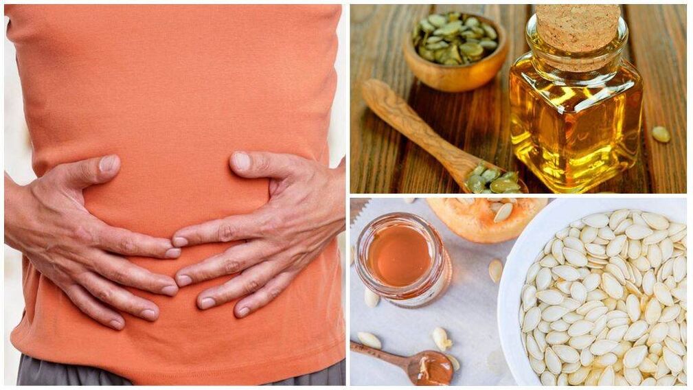 Pumpkin seeds for the treatment of parasites in the body